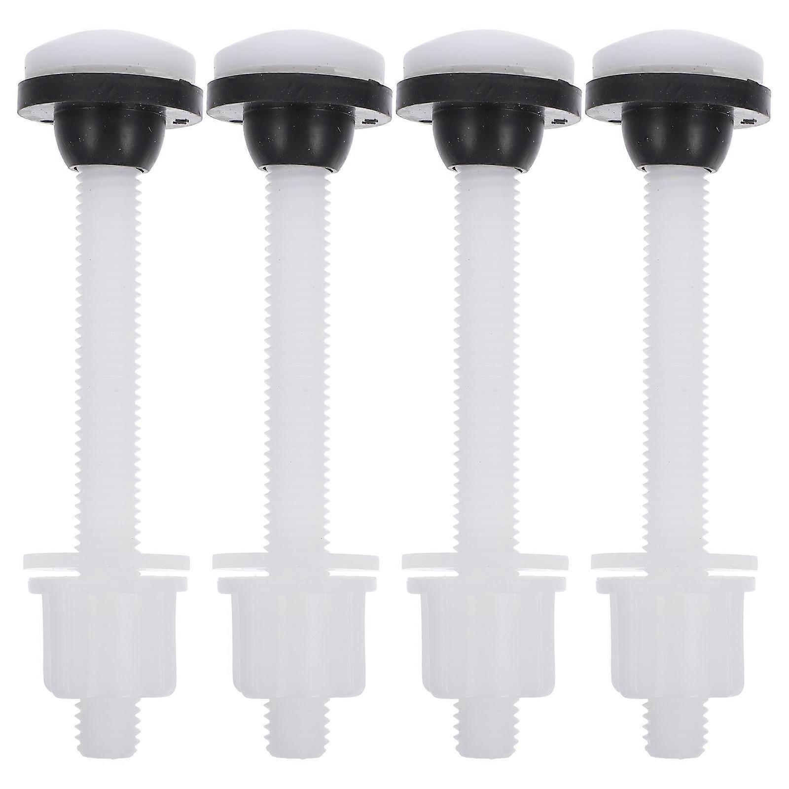 Toilet Seat Mounting Hardware 4 Pcs Maintenance Workers Fixing Elements White Color Durable
