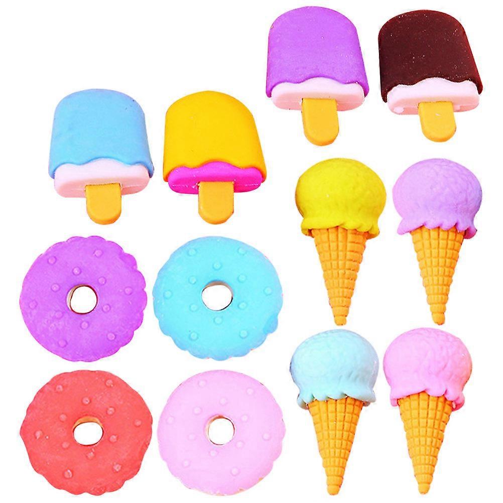 Delicate Pencil Erasers Multi-Function Erasers for Daily Use 12Pcs