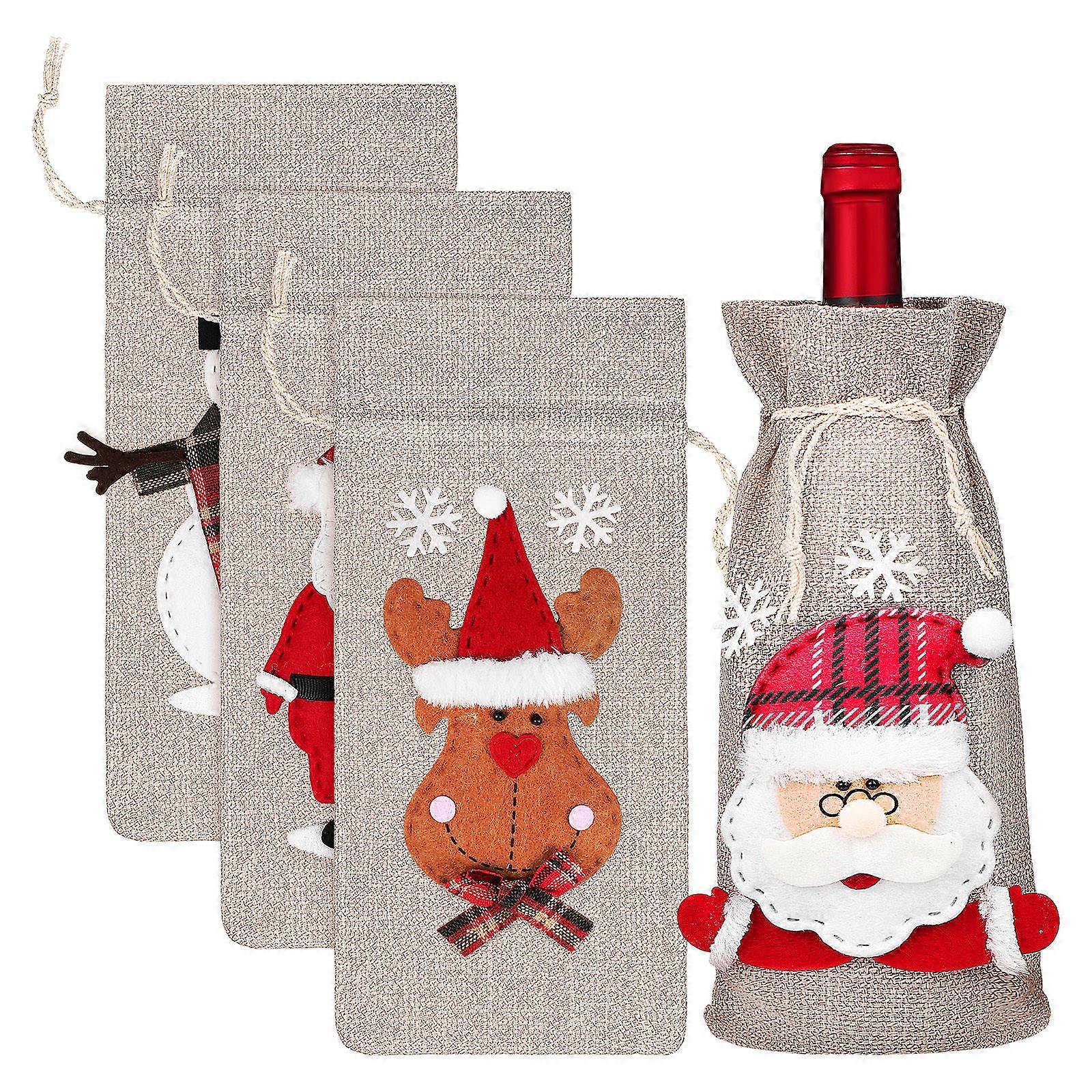 Drawstring Bags Linen Protection Storage Gift Wrapping 4Set