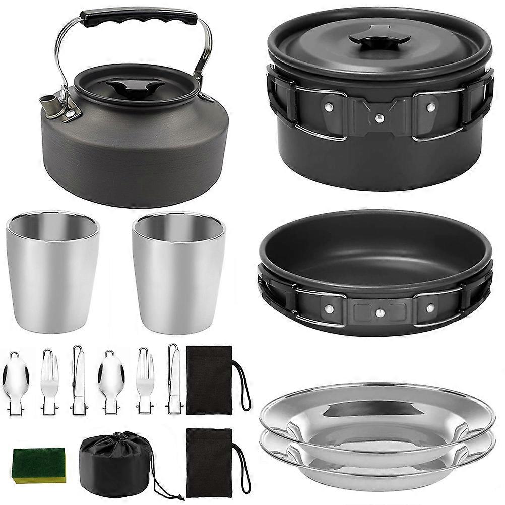 Outdoor Cookware Camping Cookware Set for Quick Cooking with 1Set Black
