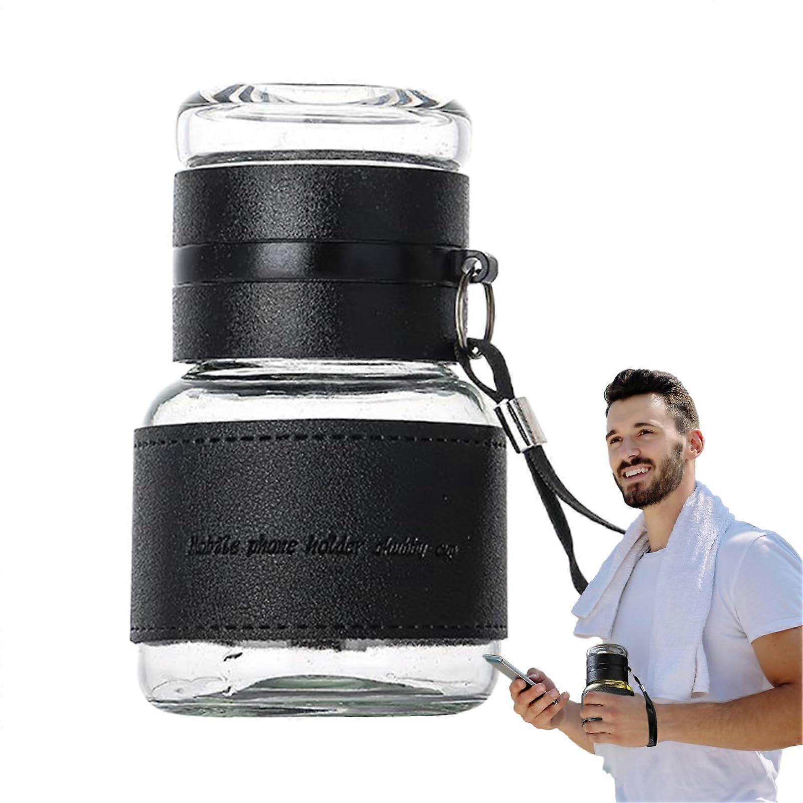 Double Wall Glass Tea Infuser Bottle with Strainer LeakProof Travel Friendly Design