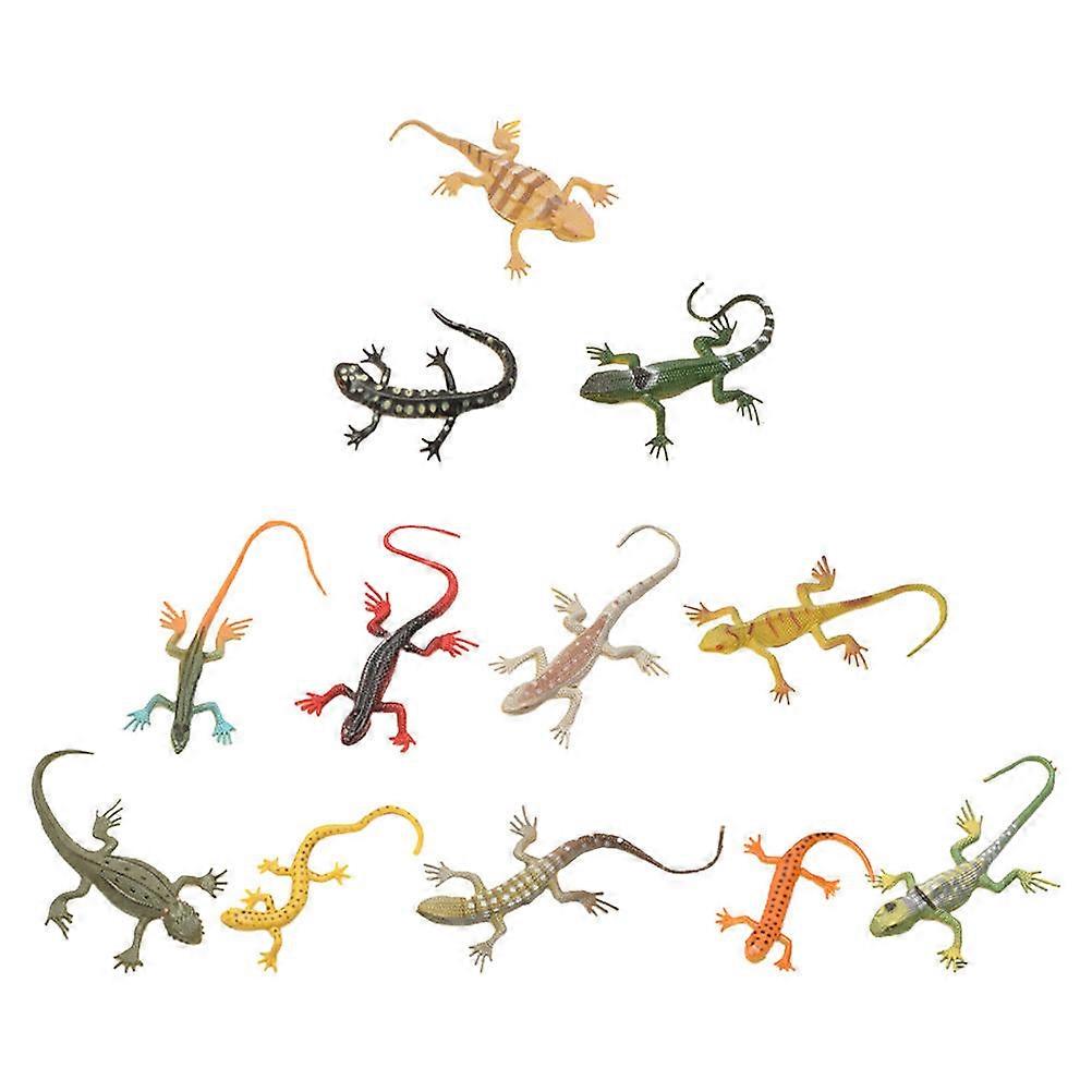 Plastic Gecko Models for Decor 24Pcs Realistic Lizard Toys Simulation Figures