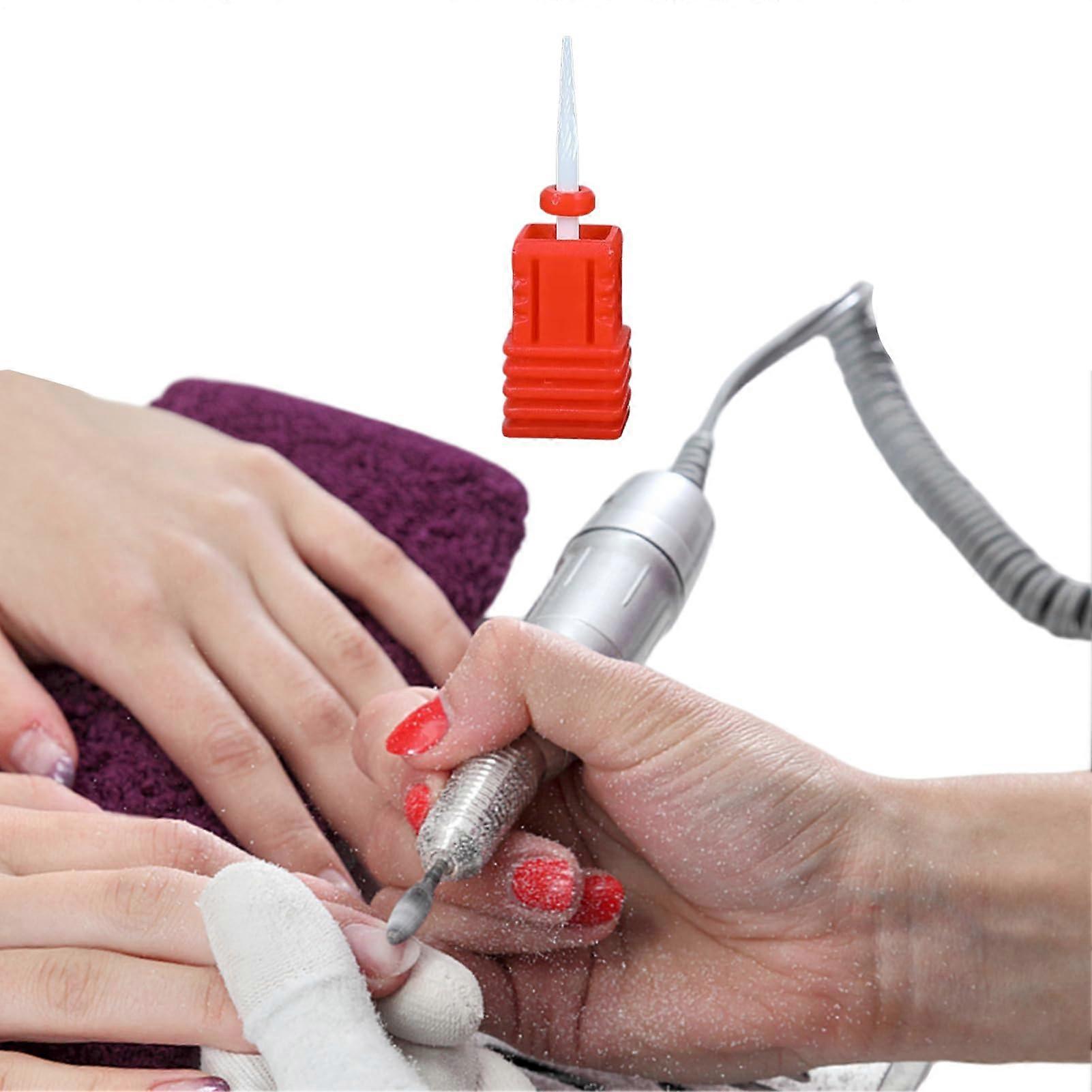 Ceramic Nail Drill Bit for Cuticle Cleaning, Small Pointed Tip for Gel and Acrylic Nails