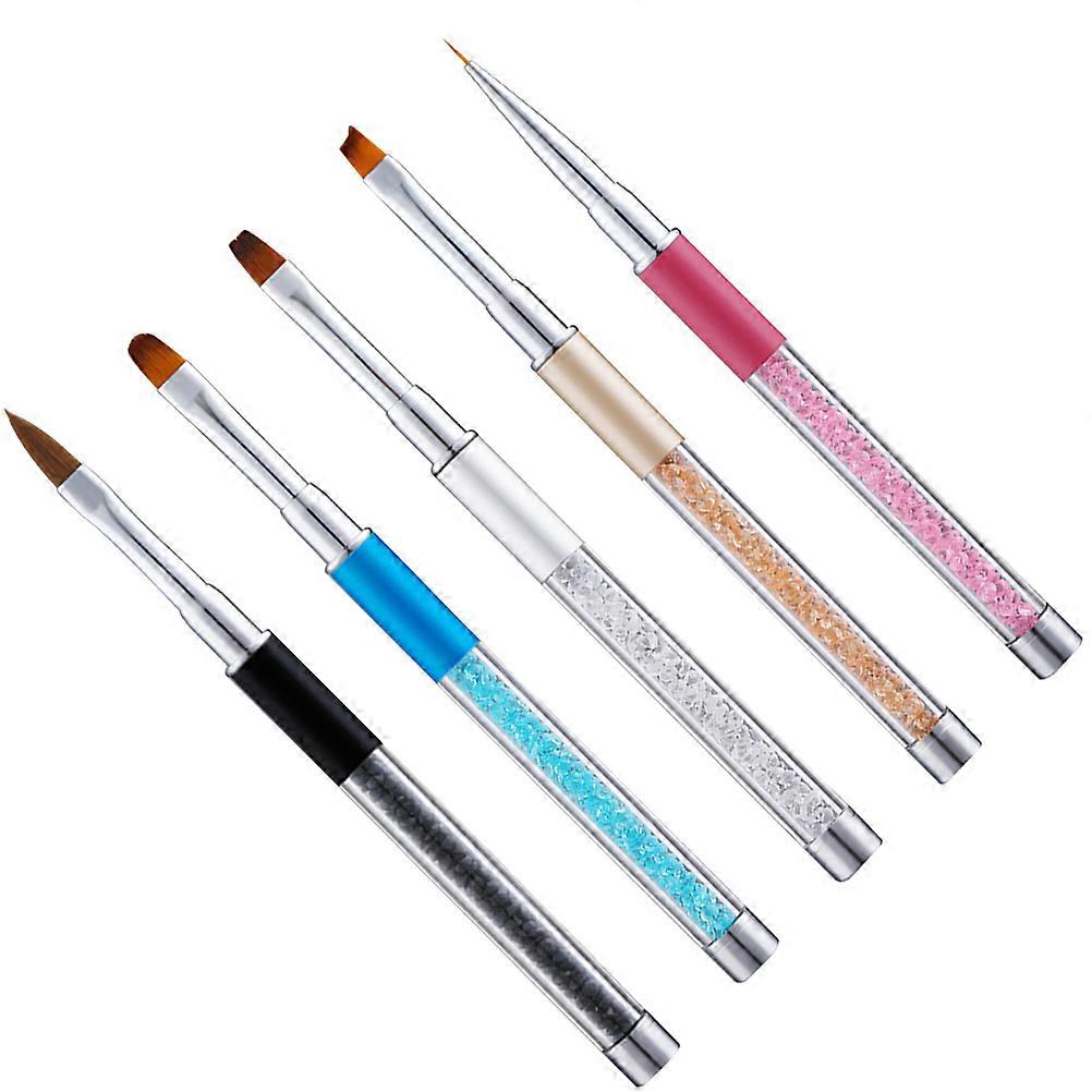 Nail Brush Acrylic Diamond Pen for Manicure 5Pcs Rhinestone Handle Kit