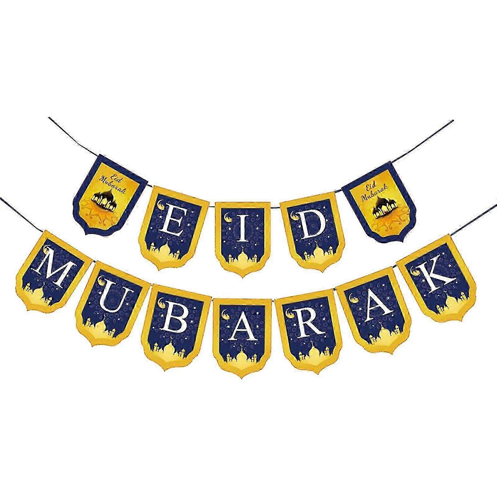 Eid Mubarak Decorated Flag Pull Eid Mubarak Ramadan Happy Holiday Party Layout