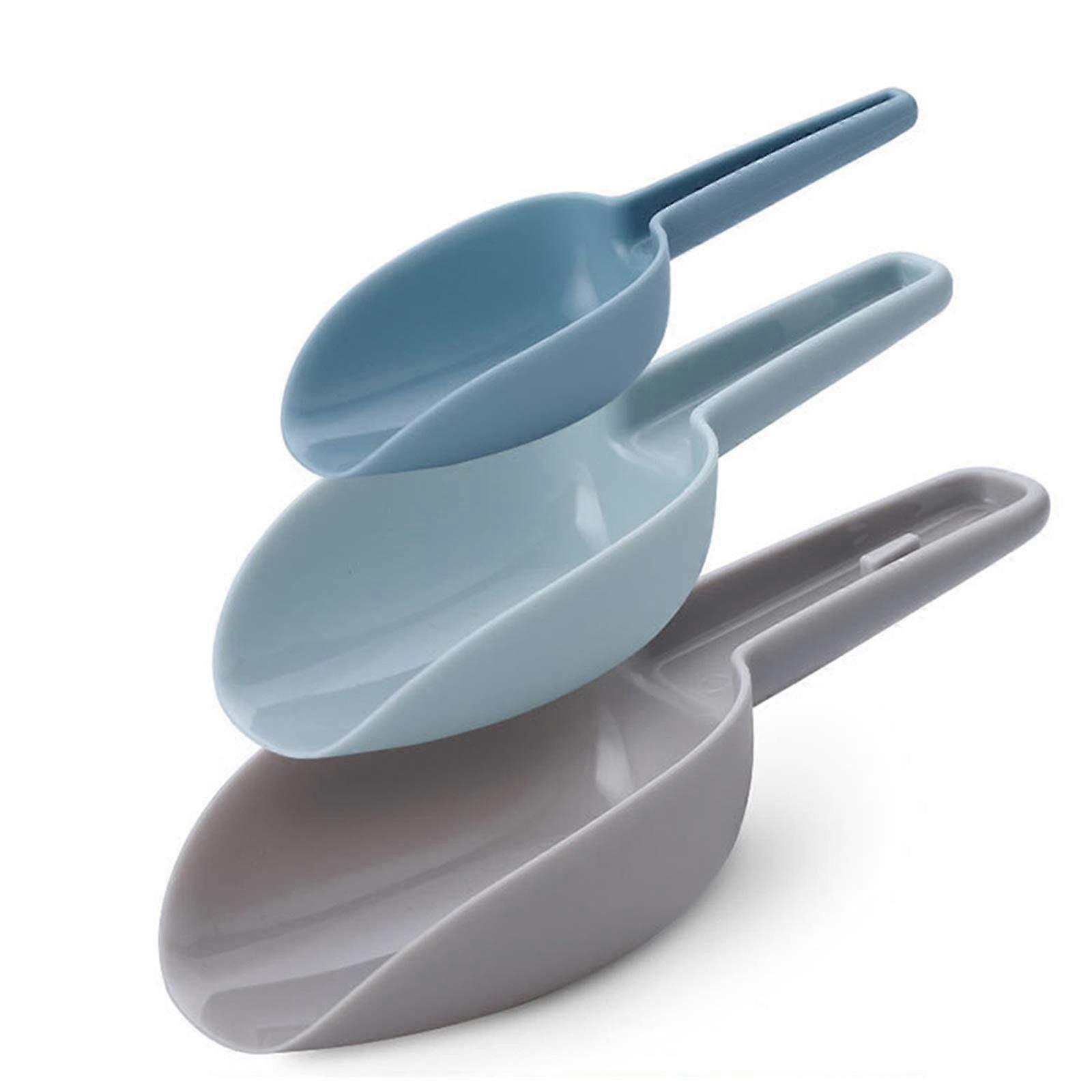 Plastic Kitchen Scoops Set Food Grade MultiSize Ergonomic for Flour Sugar Popcorn Coffee 3 Pcs