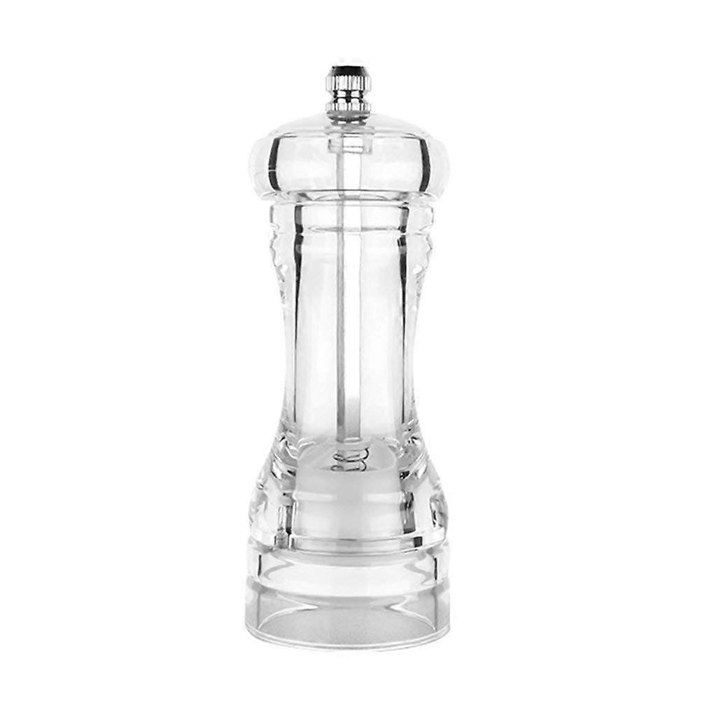 Acrylic Manual Pepper Grinder with Adjustable Grind Settings, Transparent Salt and Pepper Mill