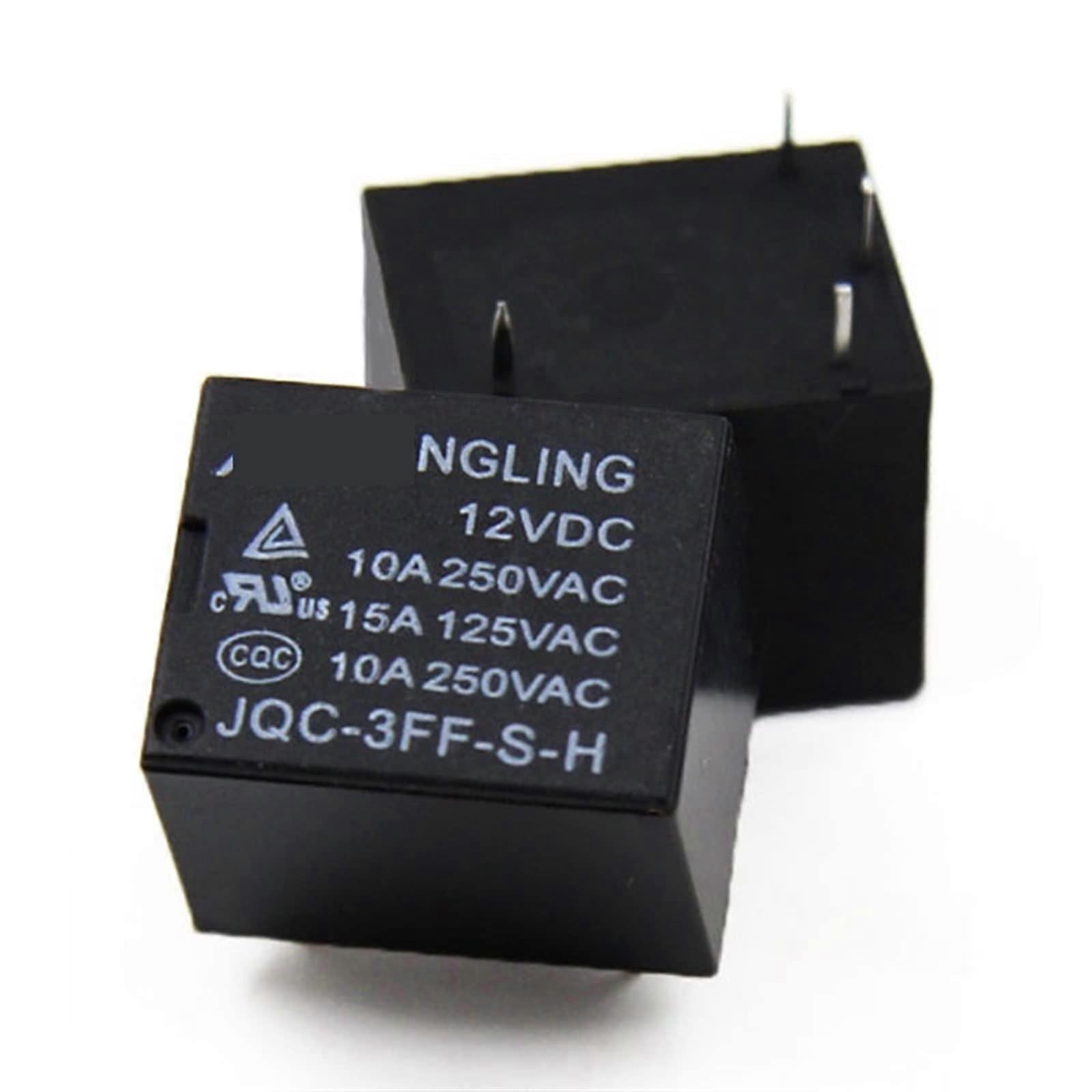 5PCS Relay Module JQC3FFSH 9VDC 4 Pin 10A 250VAC  Current Durable Power Relay