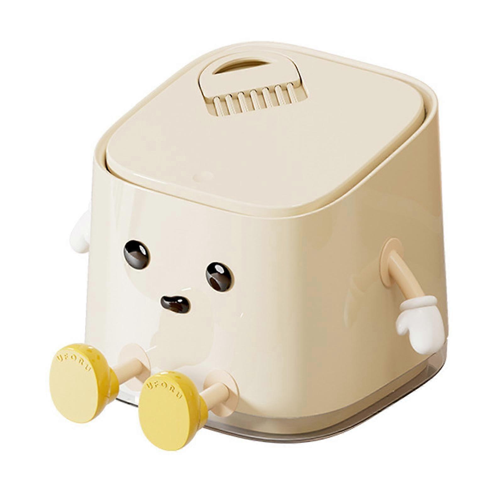 Mini Trash Can with Lid for Desk, Compact Countertop Garbage Bin for Bathroom and Office