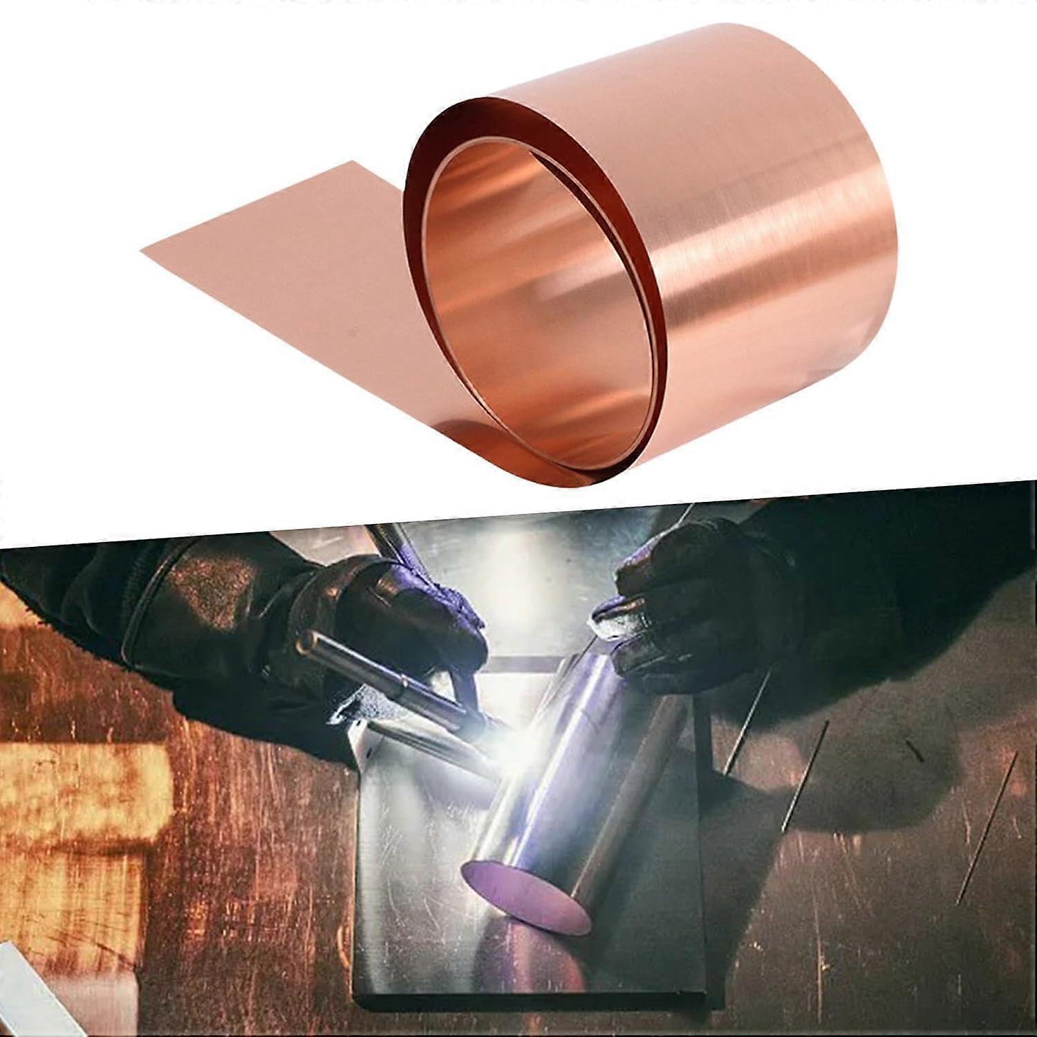 Copper Sheet 0.1mm Thin Pure Copper Foil Roll 1m Flexible for DIY, Roofing and Electrical Projects