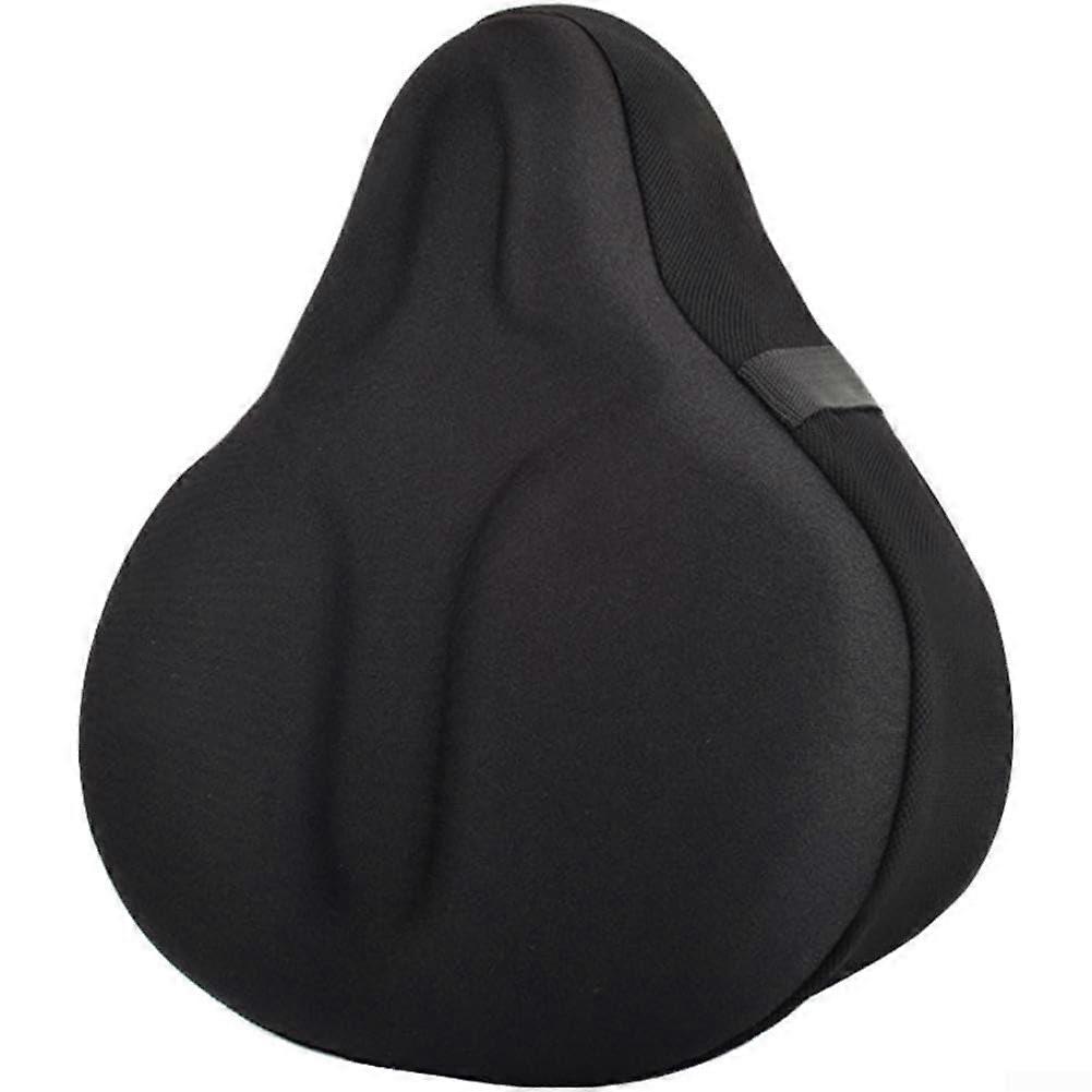 Bike Seat Cover with Soft Memory Foam Padding, NonSlip Base, Tool Install, Black