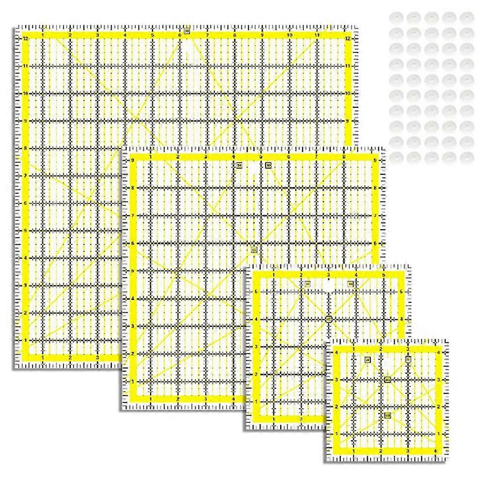 4PCS Quilting Ruler,Acrylic Square Ruler,Quilting Templates