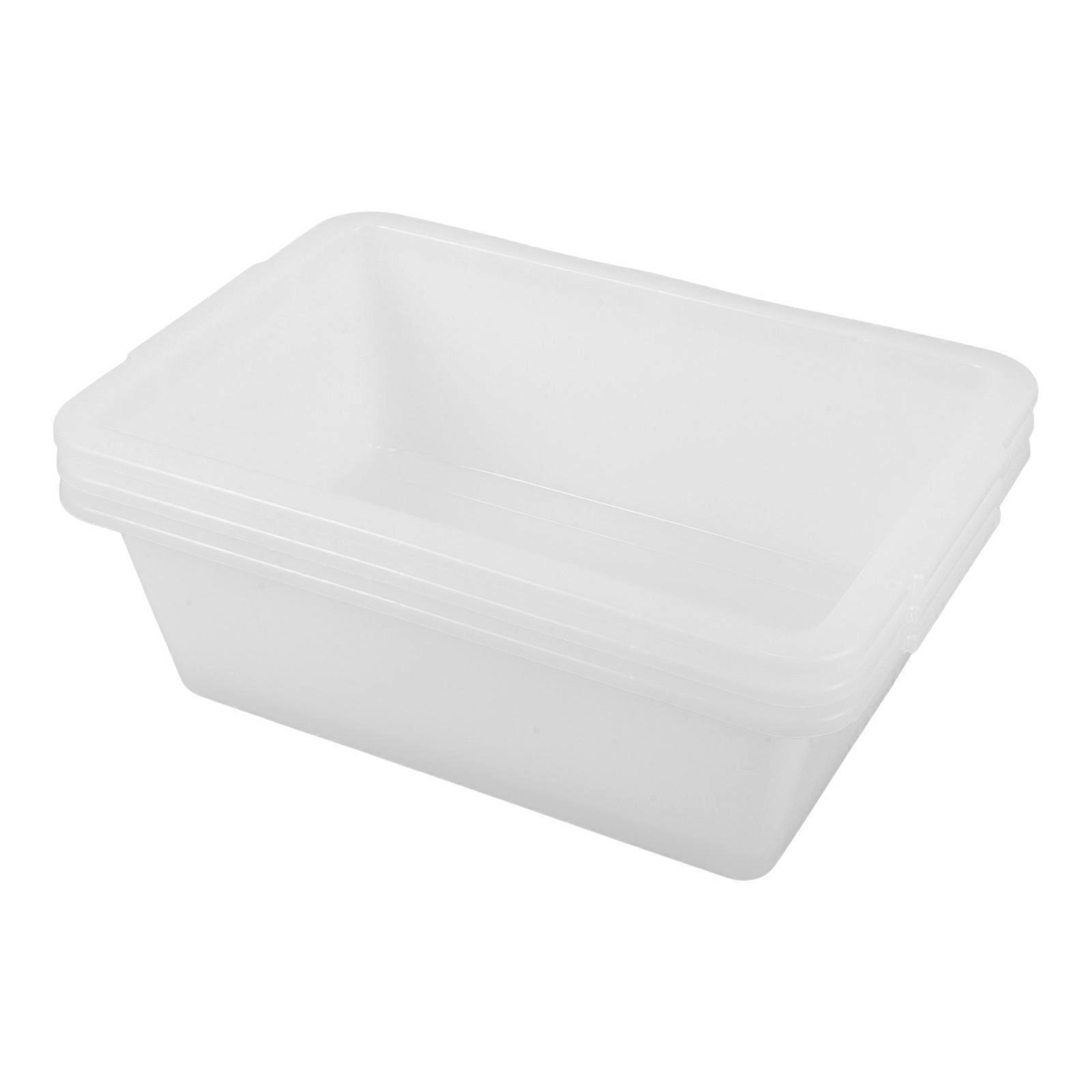 Plastic Storage Bin Commercial for Storage Use 3Pcs White Rectangular Plastic Tubs