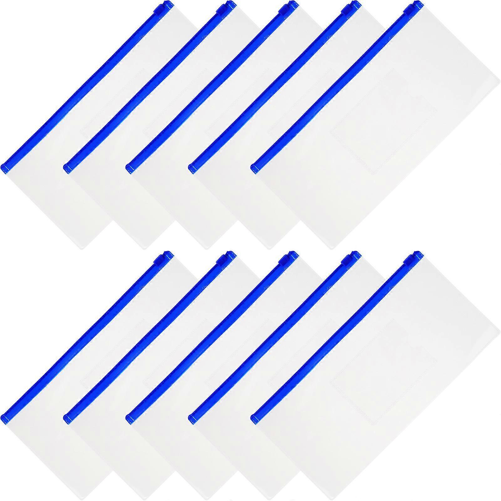 Transparent Design Pen Bags Rectangular Shape Stationery Storage Students 10Pcs