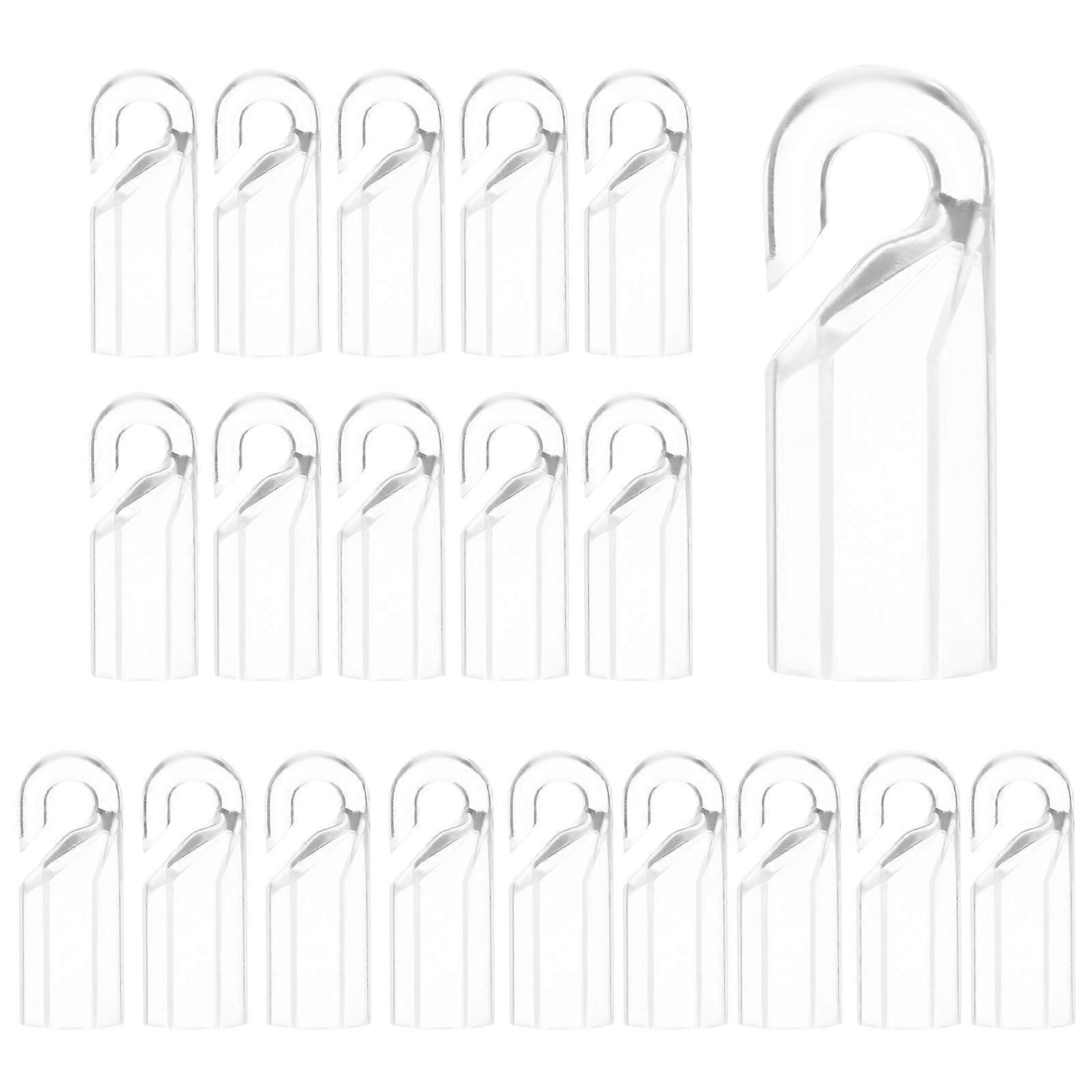 Transparent Curtain Hooks Plastic Curtain Hooks for Window Use 20Pcs