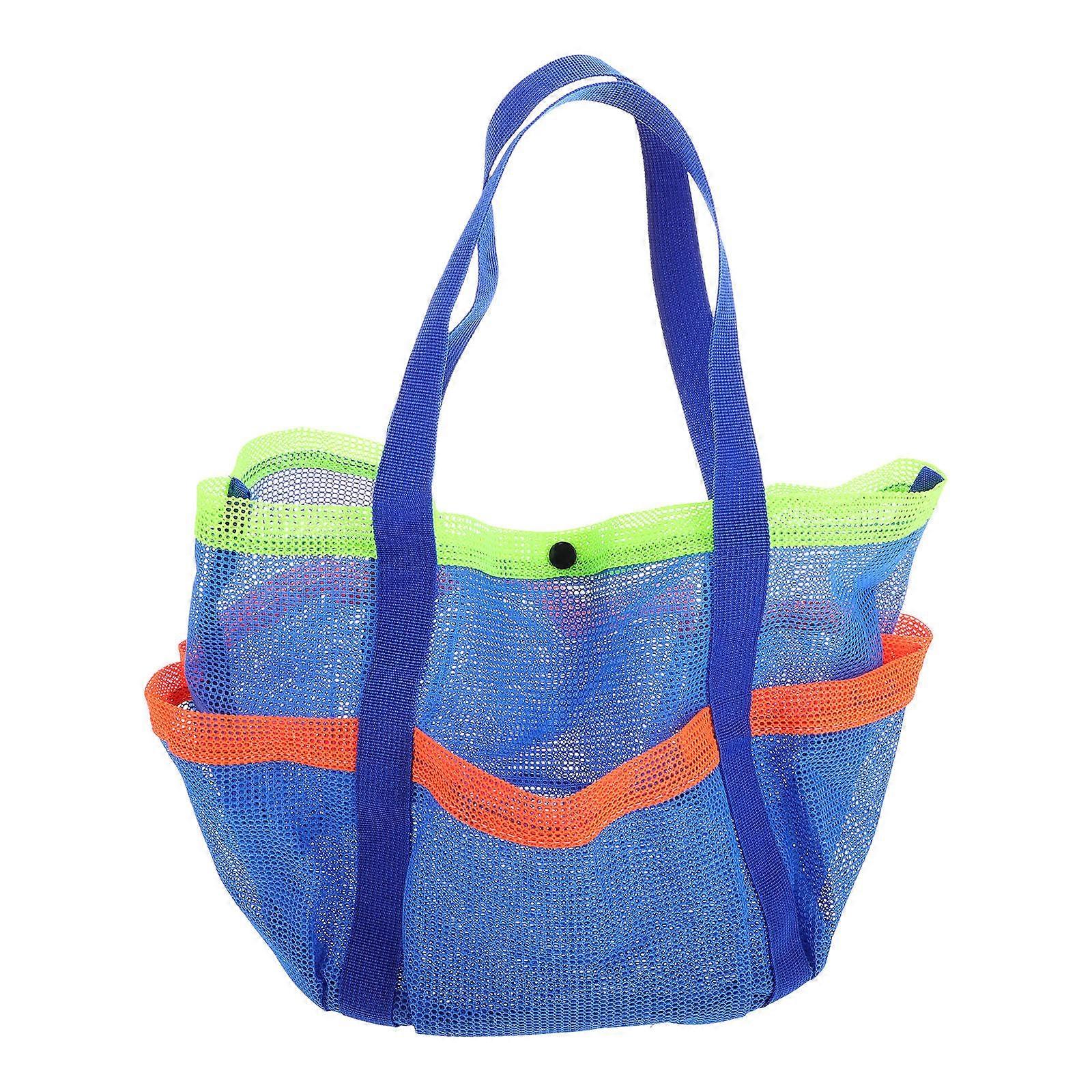 Blue Durable Mesh Beach Tote Bag for 4Pcs Set