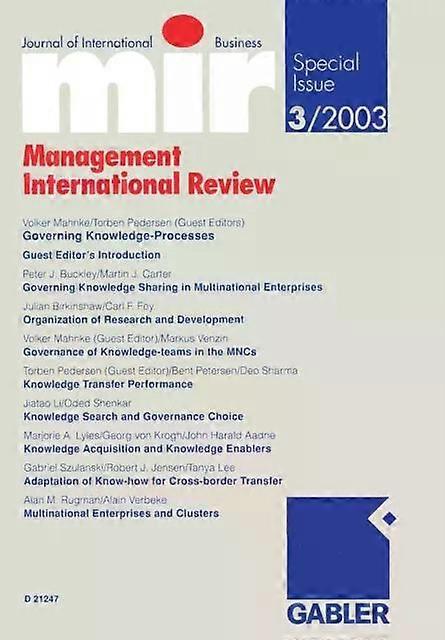 Governing Knowledge-processes - Springer Nature B.V