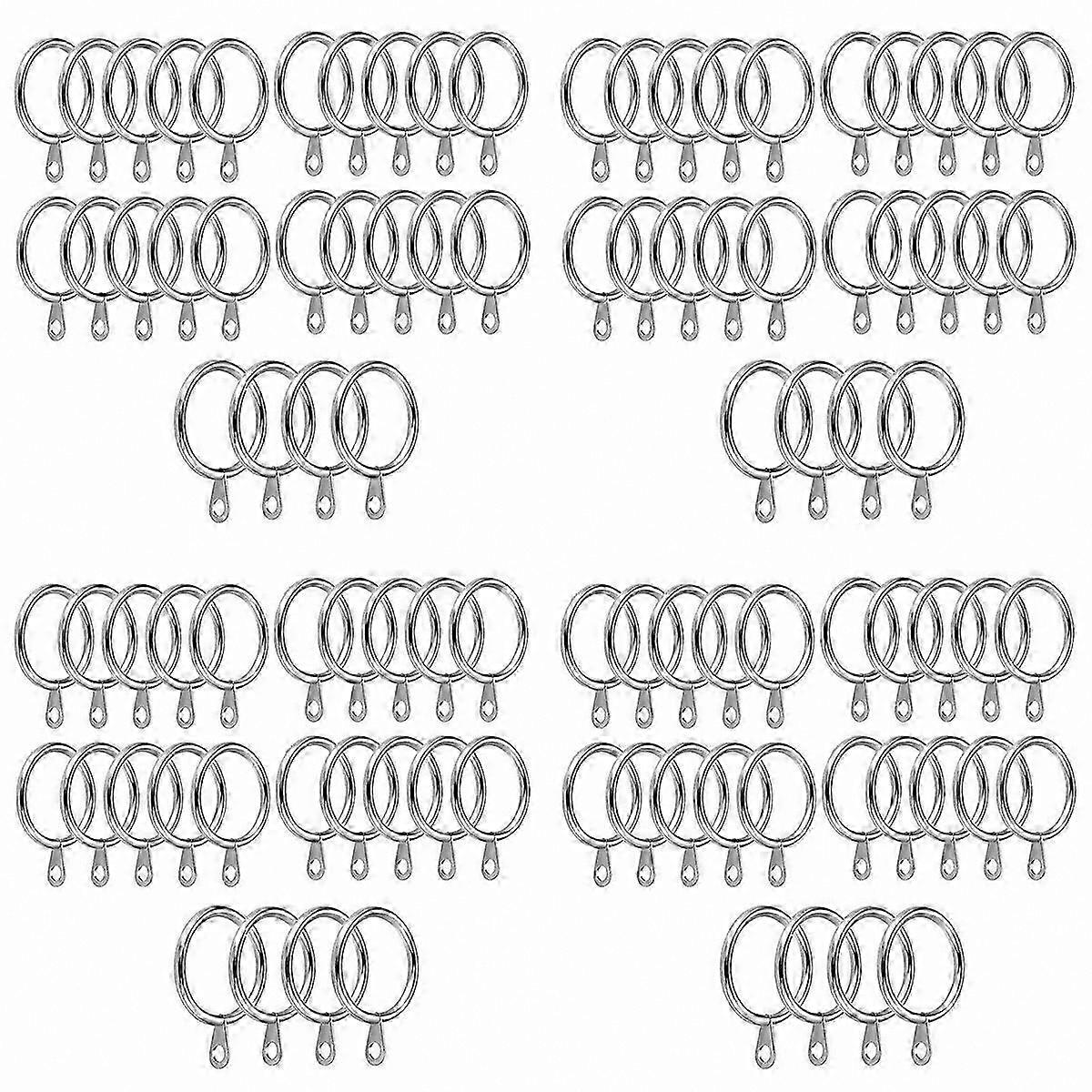 24 Silver Curtain Rings with 30mm Inner Diameter Eyelets