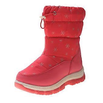 Bottes de neige d'hiver pour enfants (garçons et filles) – Imperméables, mi-mollet, fermeture éclair latérale, semelle épaisse, chaudes et confortables – Conviennent aux enfants jusqu'à la pointure 3