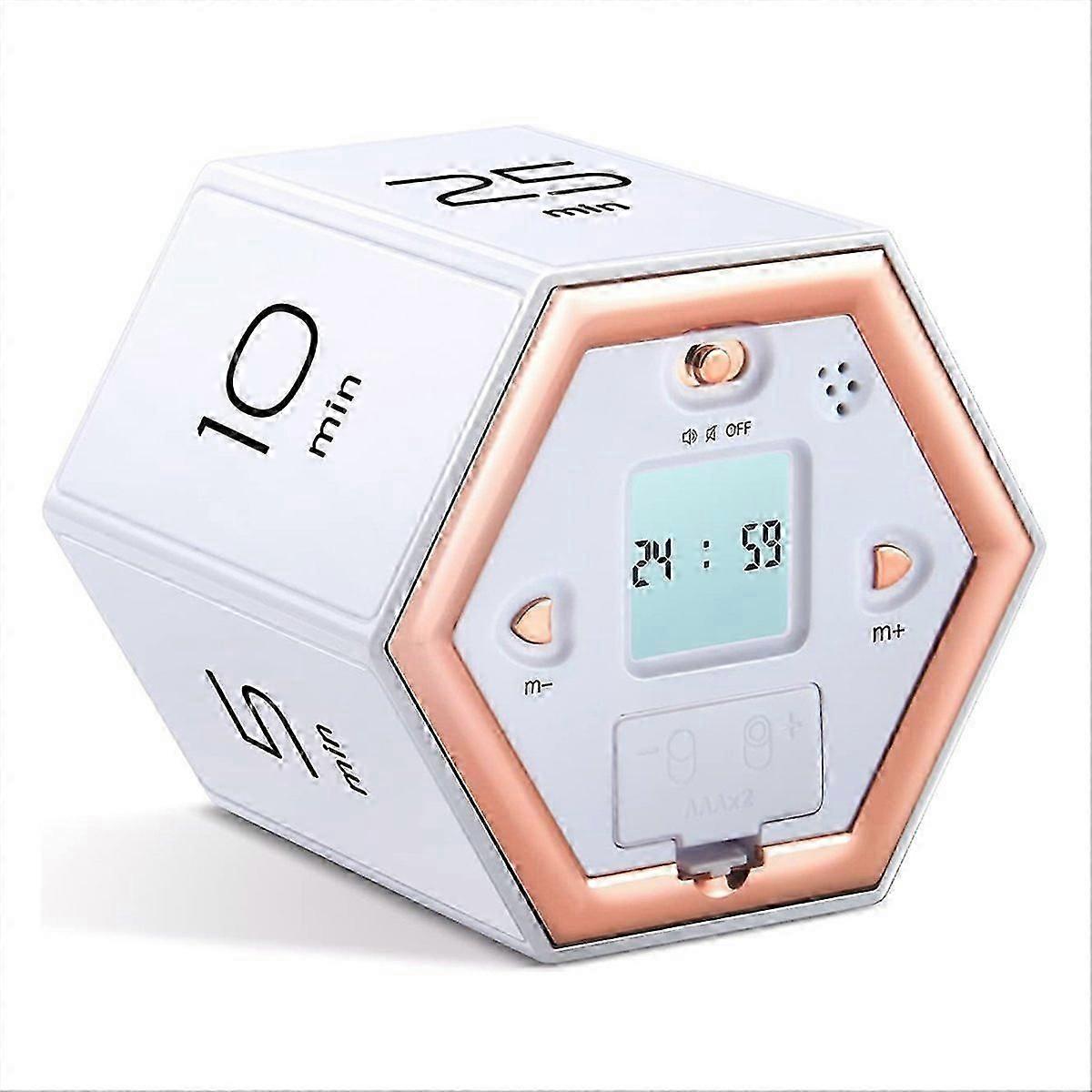 Hexagon Flip Timer with Mute & Alarm Function- Kitchen Timer Easy to Use -Time Management Pomodoro T