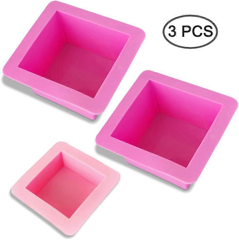 Non-Stick Square Baking Silicone Molds - Quick Release Bread Pan, 3 Pcs