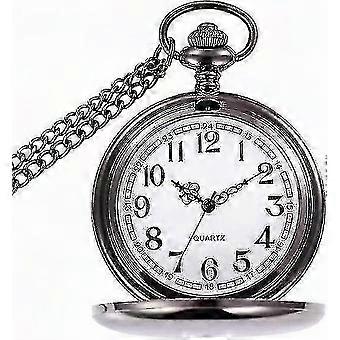 Vintage Men's Pocket Watch with Chain, Classic Quartz Pendant Fob Timepiece