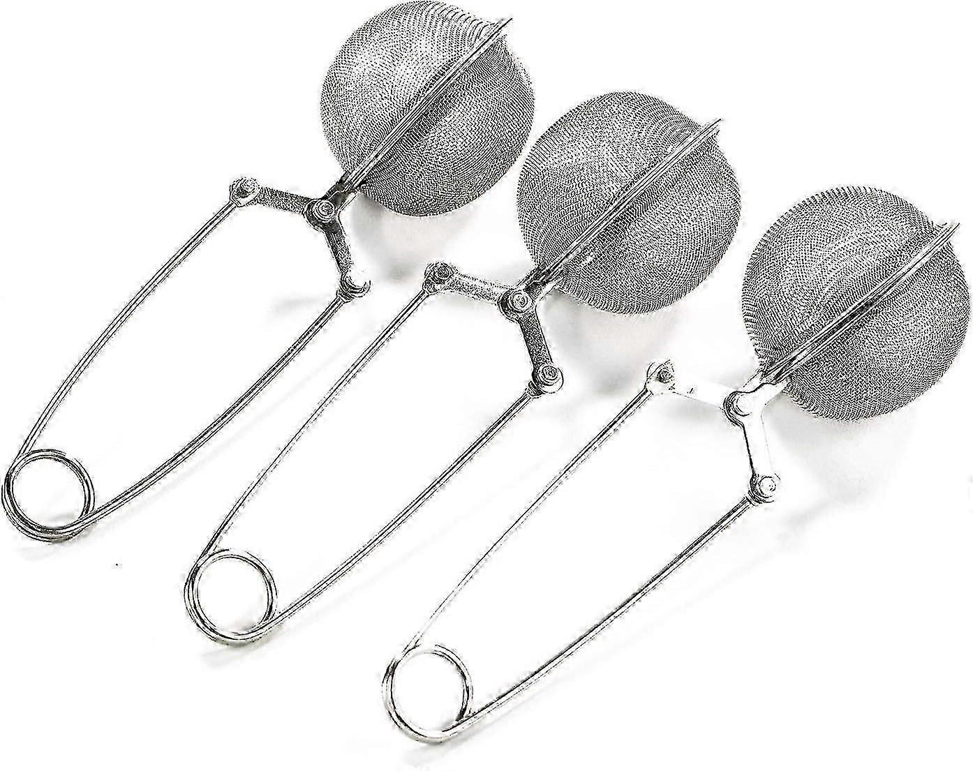 3 Pack Mesh Snap Ball Tea Strainer with Handle