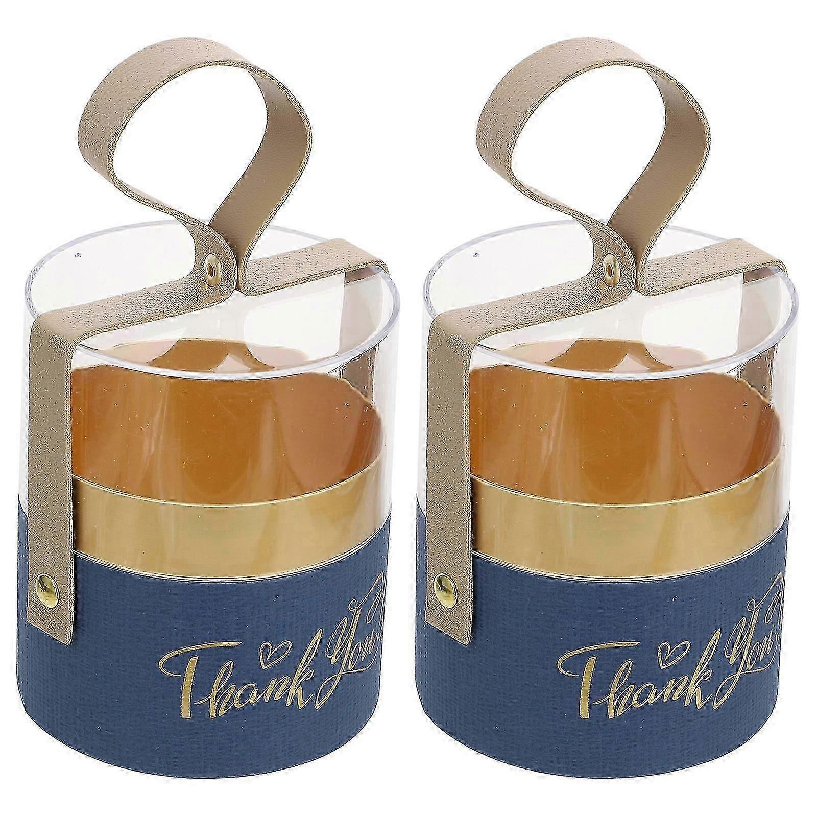Cylinder Candy Box Acrylic for Gift Packaging 4Pcs Set