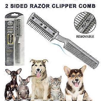 2-seitiger Rasierer Clipper Kamm Tierhaarschneider für Hunde Katzen Welpen Pflege Cutter