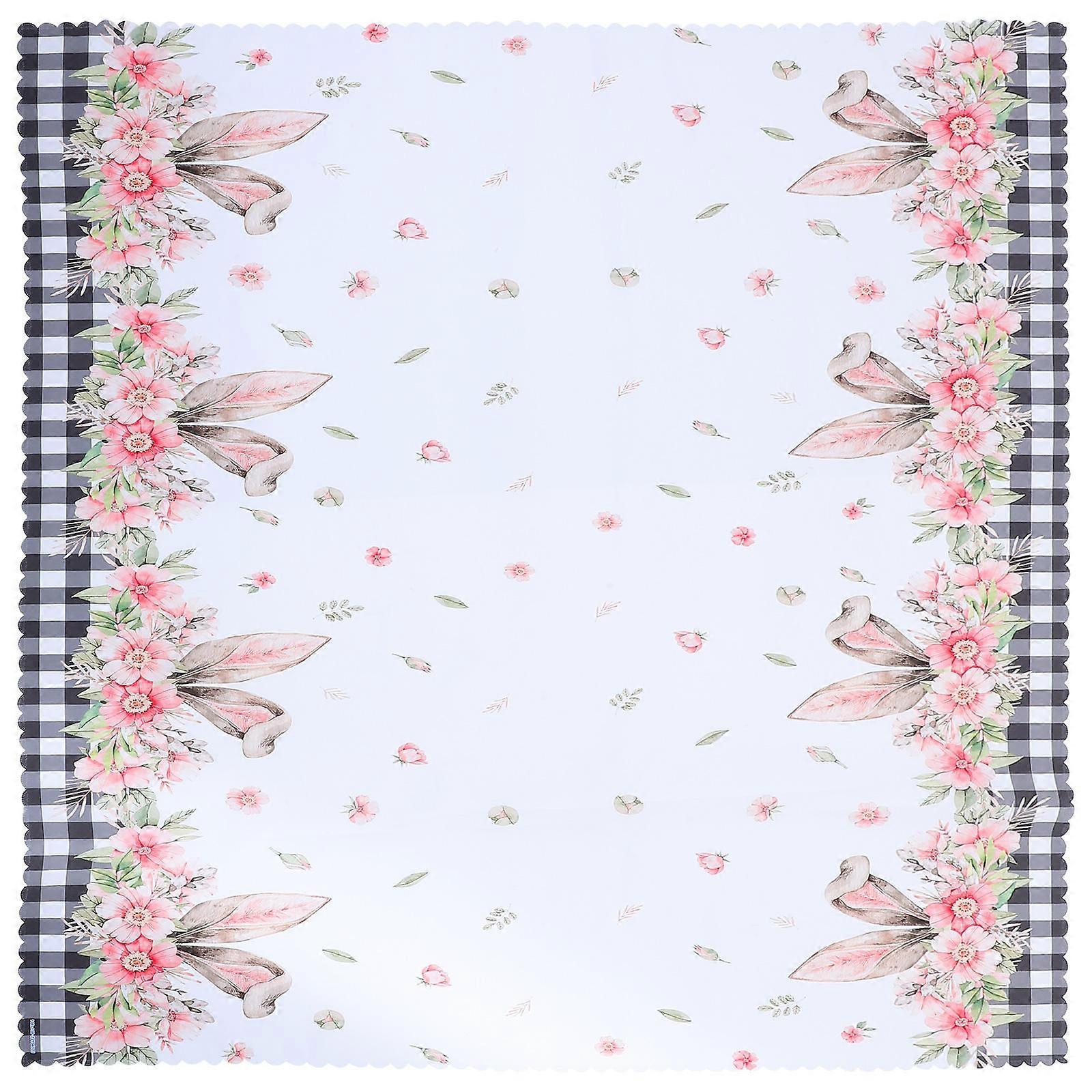 Easter Table Cloth Waterproof Polyester Bunny Pattern for 2Pcs Decoration