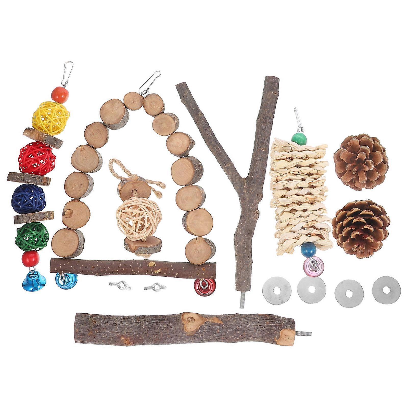 Parakeet Toy Sets for Teething Bird Chewing with 4Sets Assorted Colors