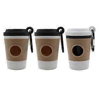 Hundeavfallspose dispenser kaffekopp design med karabinkrok for hundelufting