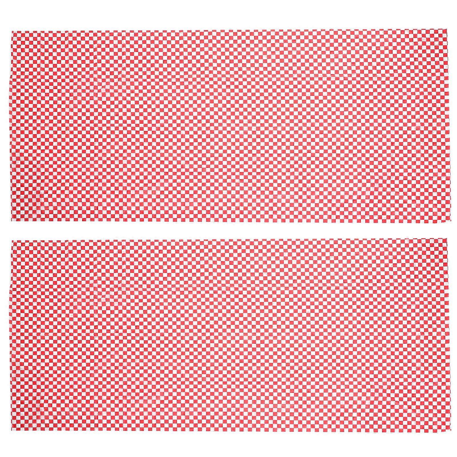 2pcs Checkered Tablecloths Cotton Linen Table Covers Rectangular Dining Tablecloths Red