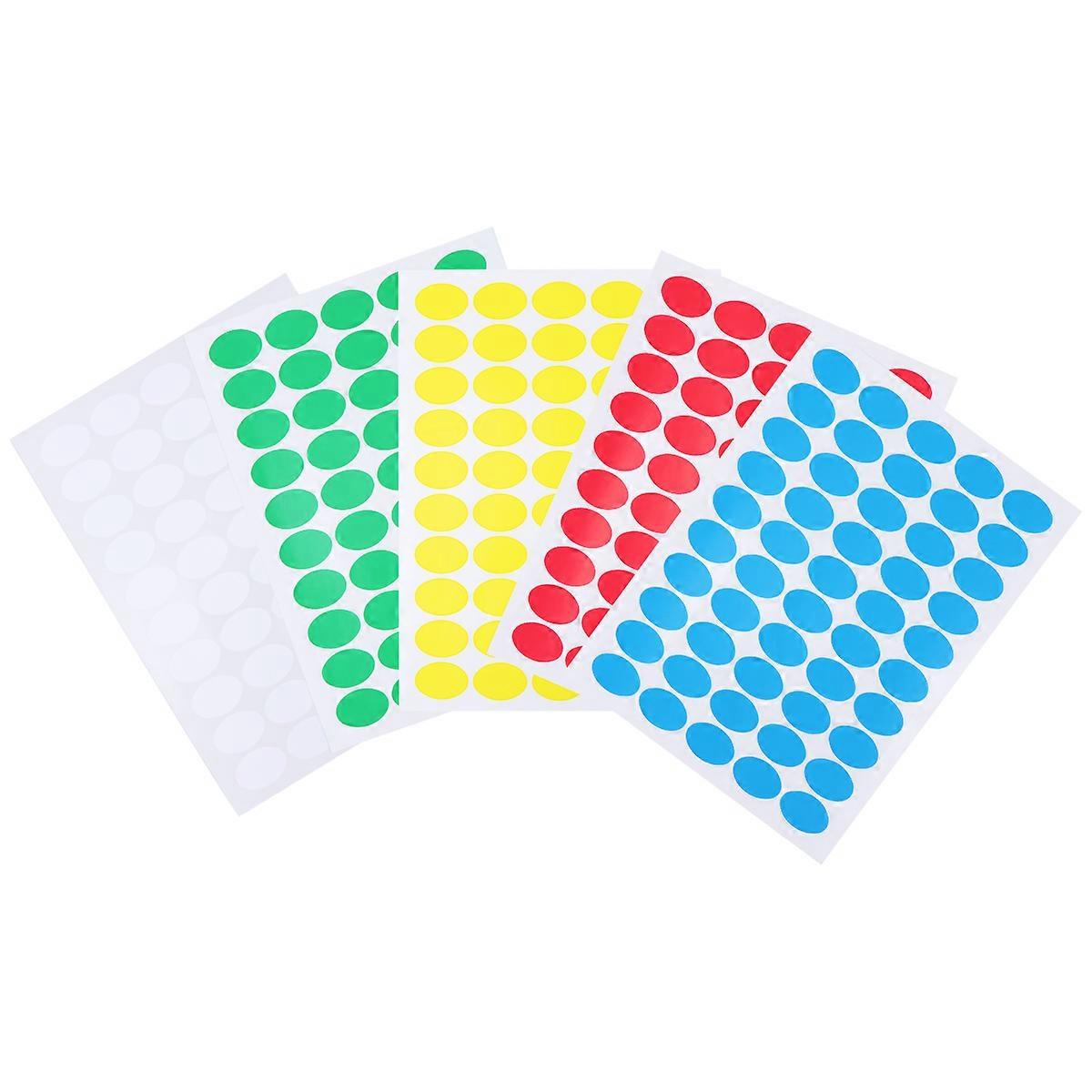 Assorted Color Round Label Sticker Dot Adhesive for Gift Use 10 Sheets