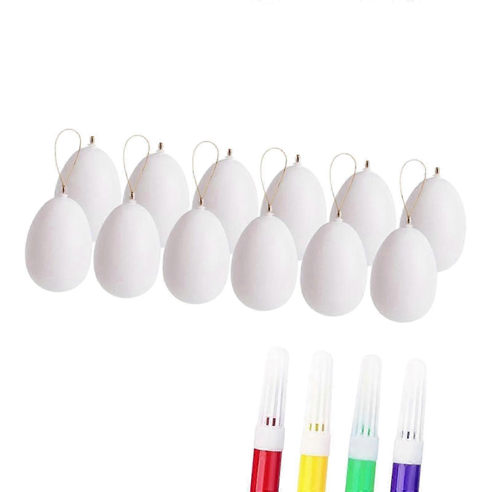 12Pcs DIY Easter Eggs Blank White Easter Eggs for Kindergarten Spring Easter 8cm