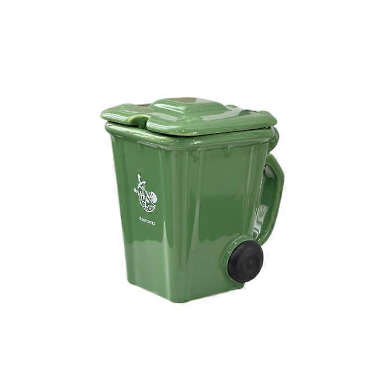 Printed Green Trash Bin Mug 350ml Garbage Design Cup