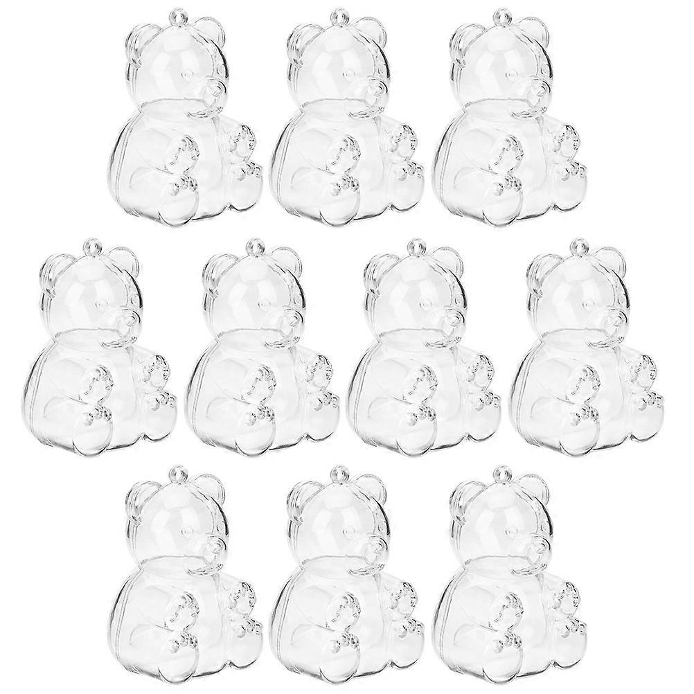 10Pcs Bear Candy Boxes Transparent Treat Boxes Candy Packing Boxes Wedding Party Candy Boxes