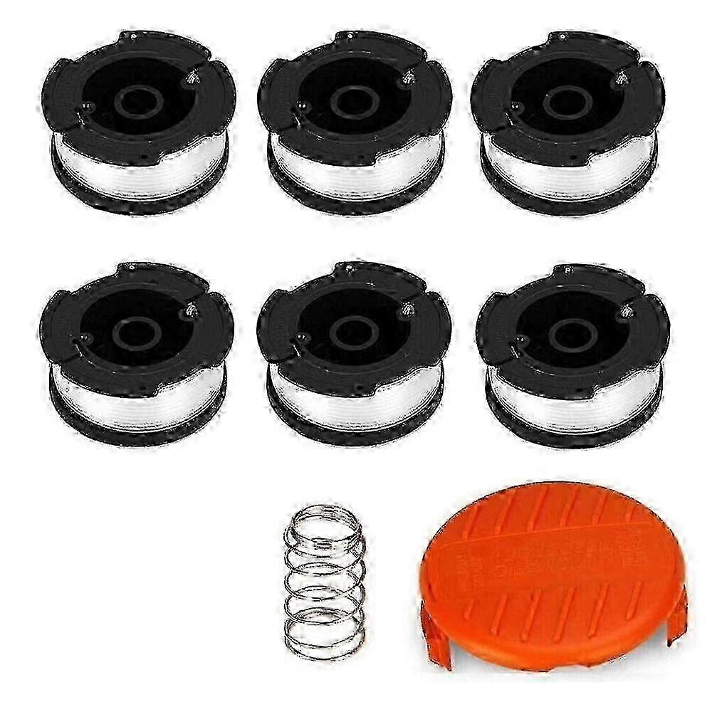 6 Replacement Spools for Black & Decker String Trimmer with Lids