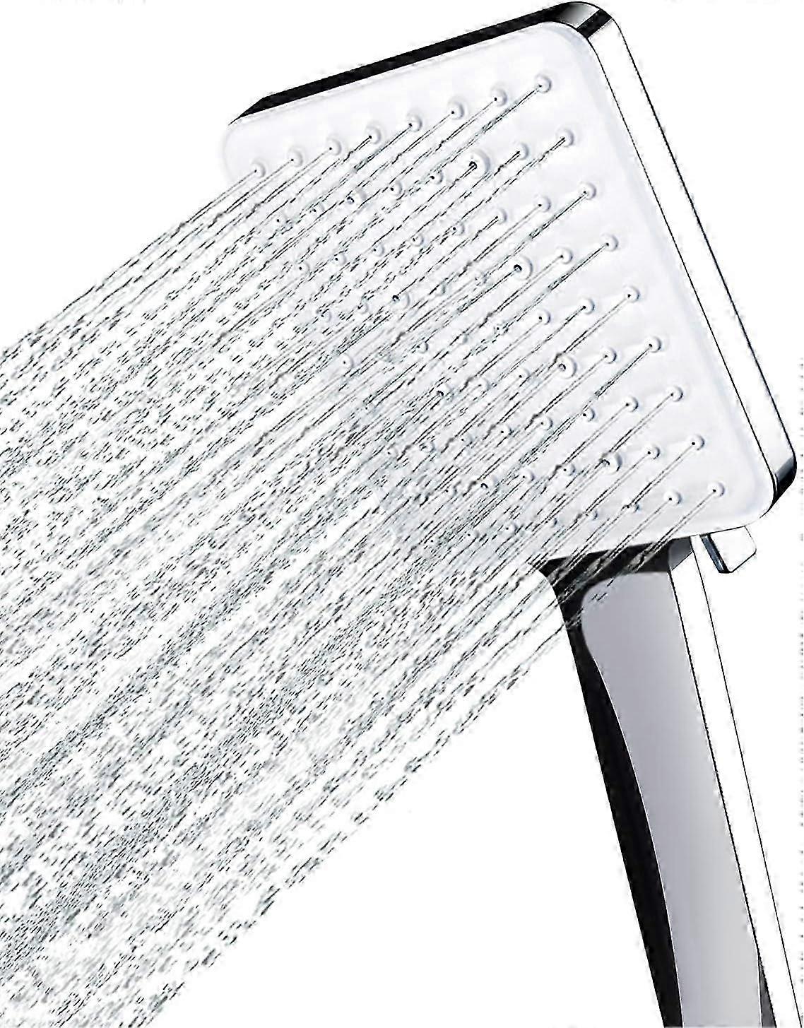 Shower Head,Large Square with One Hand Control,with 6 Shower Modes,Chrome