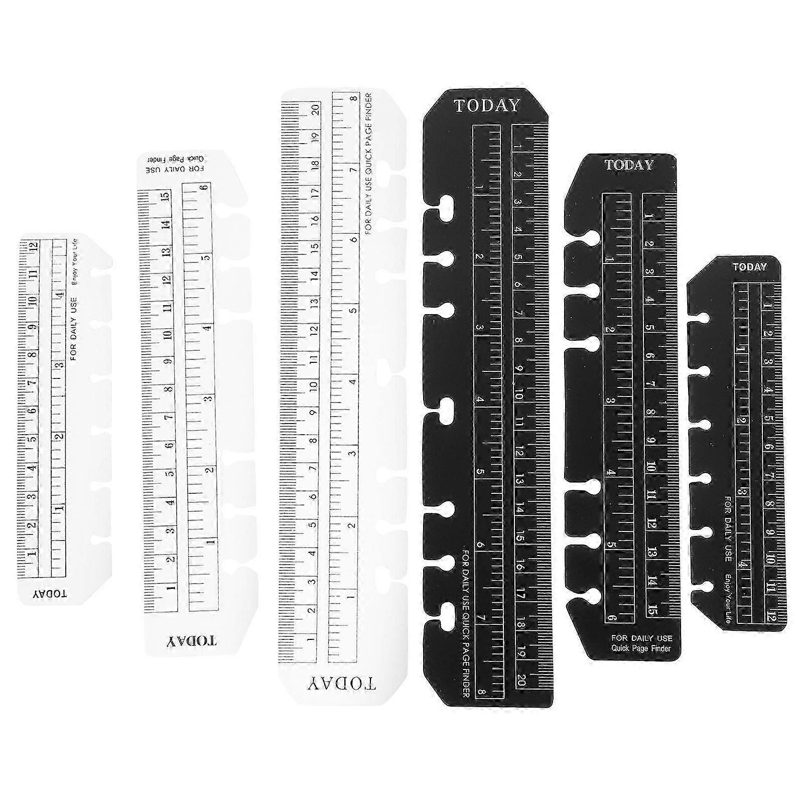 12Pcs Plastic Planner Bookmarks Multi-function Page Markers Household Bookmark Rulers