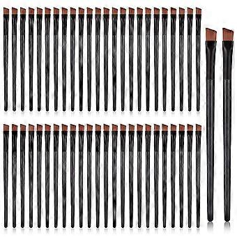 50 Pieces Angled Eyebrow Brushes, Flat Tapered Eyebrow Tint Brush, Eye Shadow Applicator Sticks - Disposable Eye Makeup Brushes