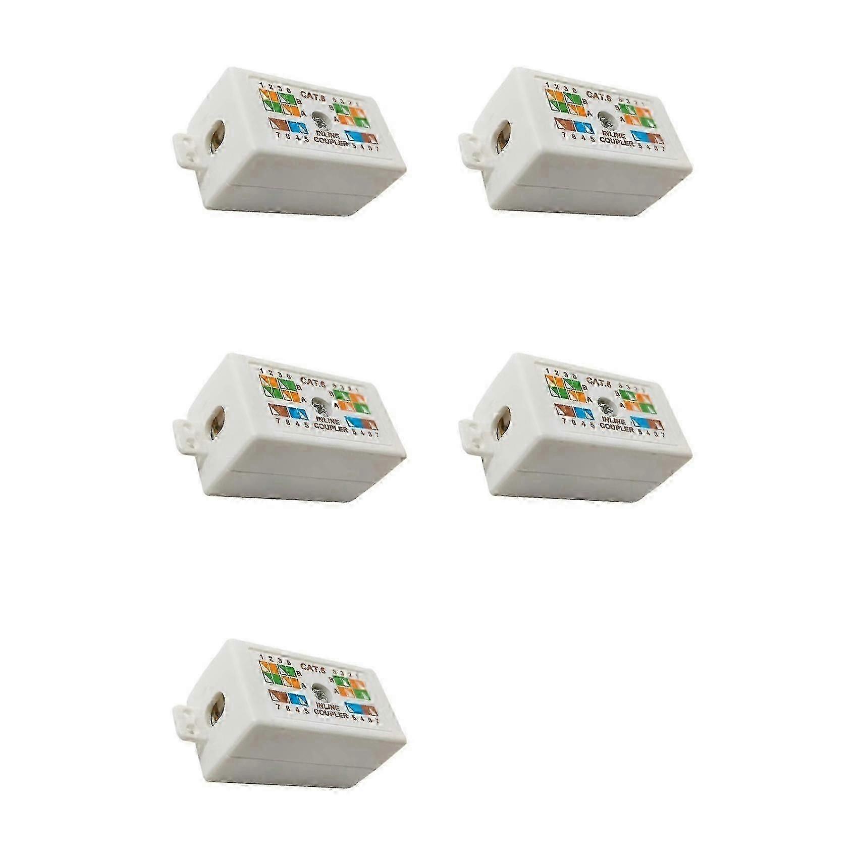 5X RJ45 Cat6 Junction Box compatible with Ethernet Networking Cable Connection Accessories