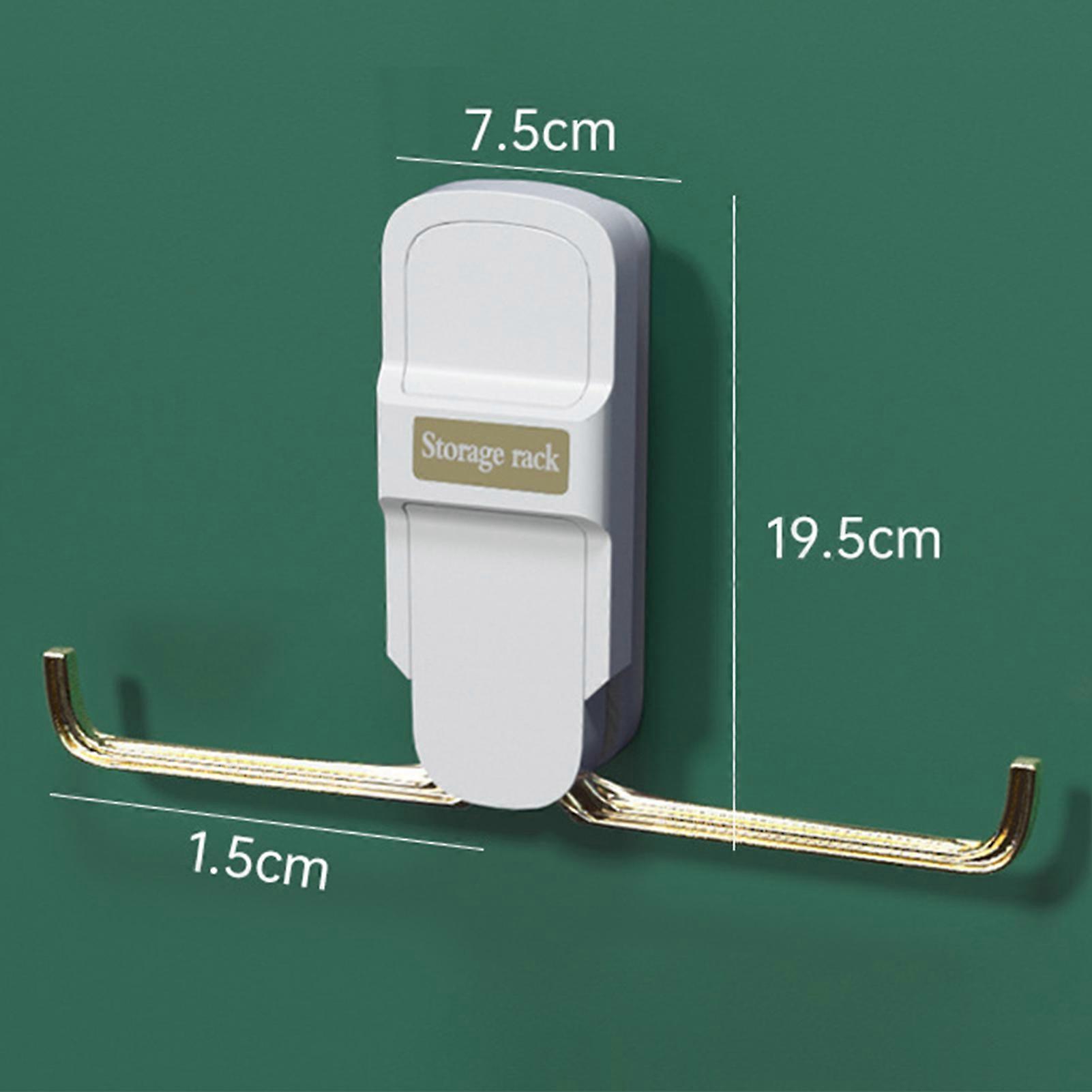 Wall-mounted clothes rack storage, no-drill foldable clothes rack, elegant white.