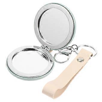 Portable Mirror Mini Metal Make-Up Mirror with Key Ring 2Pcs for Makeup