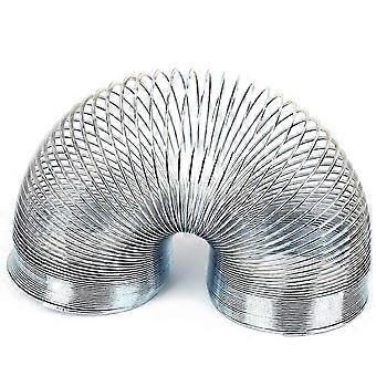 Metallfeder, Lauffederspielzeug, große Metallspiralfeder, Spielzeug zum Stressabbau, kleine Geschenke, Silber
