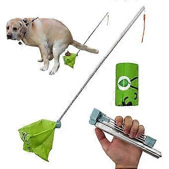 Dog Pooper Scooper with Bag Attachment, Portable Foldable Poop Picker for Large Dogs, No Bending Easy Cleanup (L)