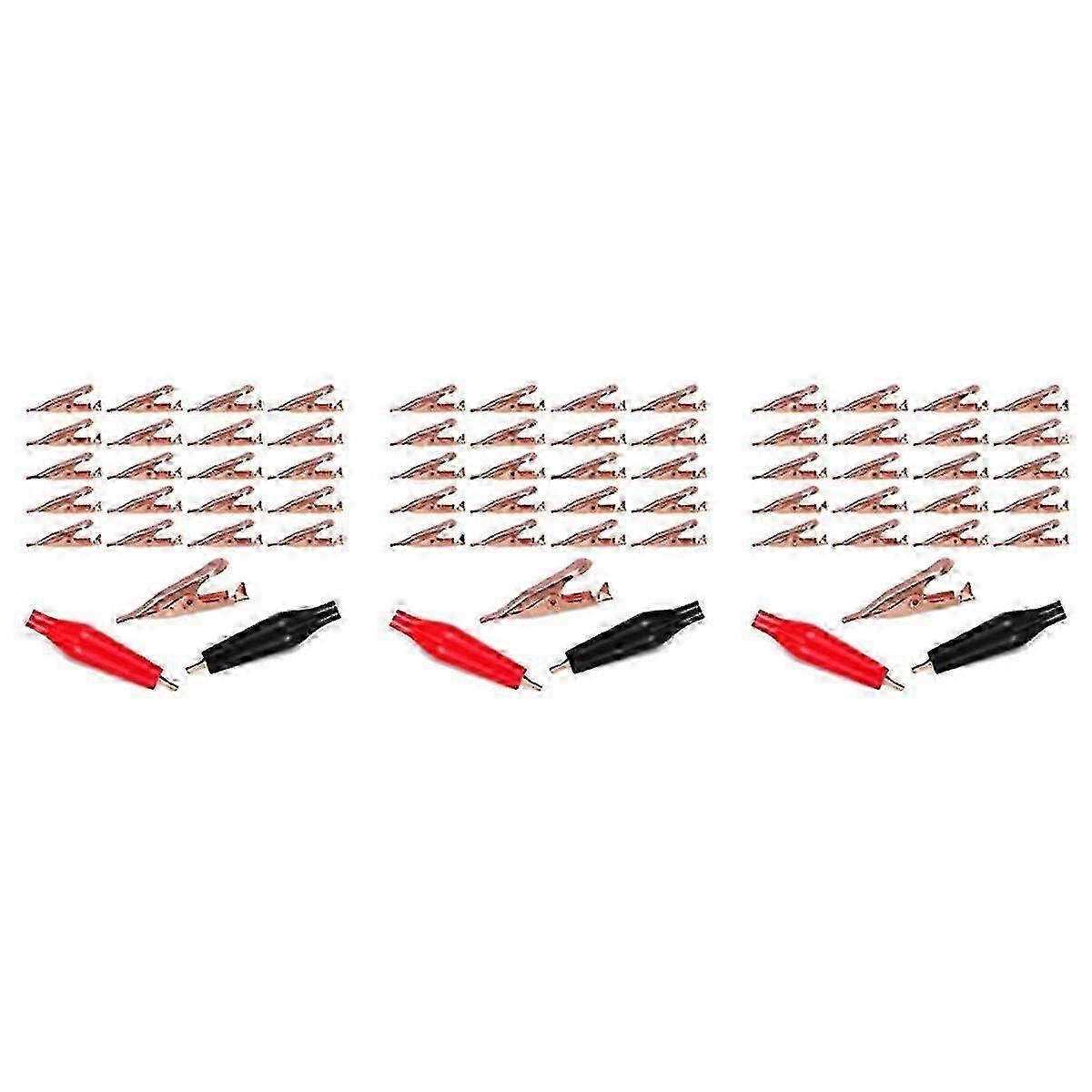 60pcs Mini Toothless Alligator Test Clips, Solid Copper 5A Insulated Electrical Clips for Circuit Testing