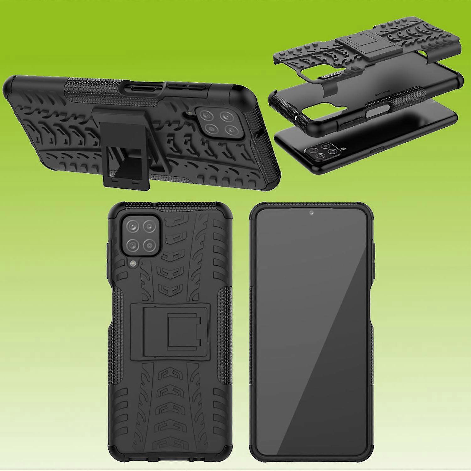 For Samsung Galaxy A12 A125 Hybrid Case Outdoor Black Mobile Phone Bag Cases Cover