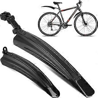 Universal Front & Rear Mud Guard,Full Cover Thicken Widen Adjustable Bike Mudflap, fit for 20/22/24/26 inch MTB Road Bike,Black-juil
