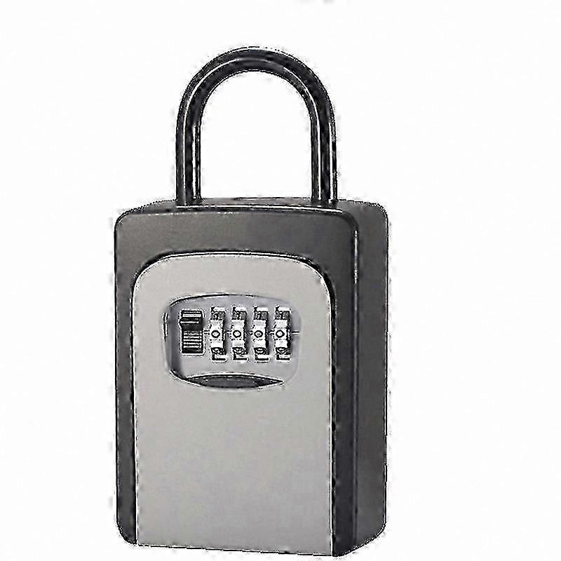 Resettable Code Lock Key Safe Box Portable Grey Design for Indoor Outdoor Use